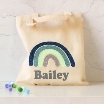Personalised Rainbow Gift Bag, Glitter, 3 of 3