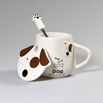 G Decor Dog Ceramic Coffee Tea Mug With Matching Lid, 10 of 11