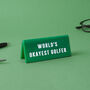 It's A Sign 'World's Okayest Golfer' Green Desk Sign, thumbnail 1 of 2