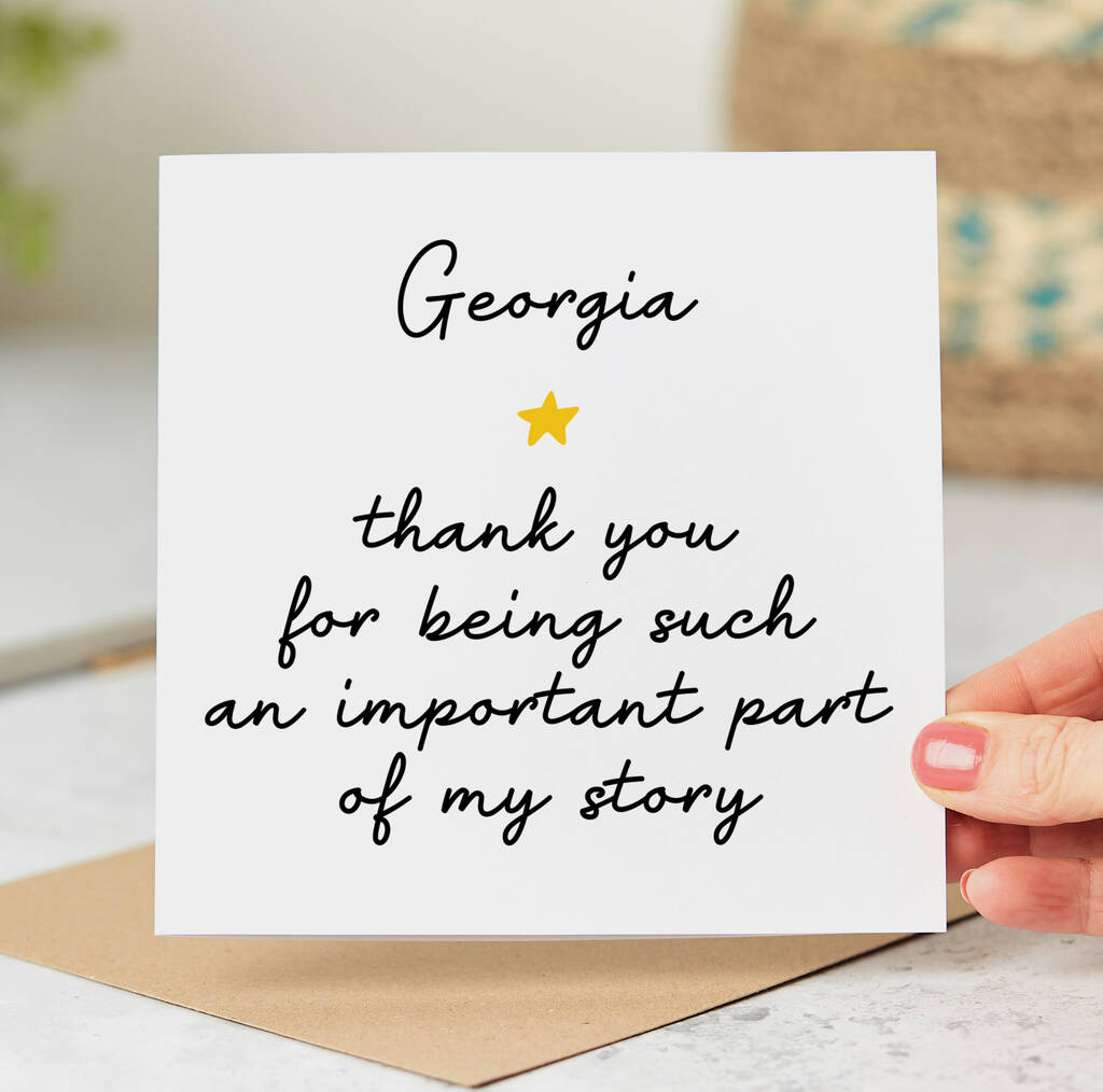 Personalised Thank You Card 'Part Of My Story', 1 of 2