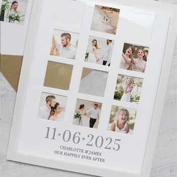 Personalised Special Date White Multi Photo Frame Wedding Gift, 4 of 5