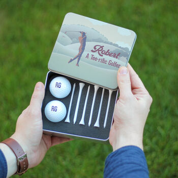 Personalised Retro Golf Tin Gift Set For Him, 4 of 7