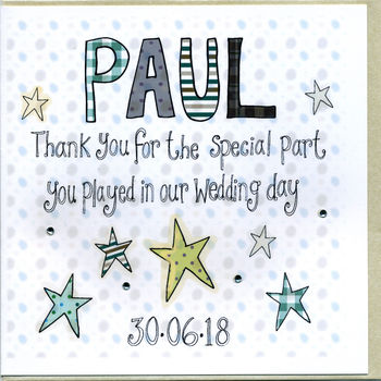 Personalised Special Wedding Thank You Card By Claire Sowden Design 