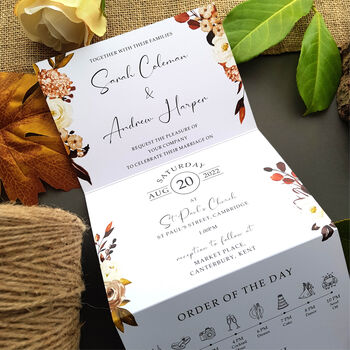 Bohemian Autumn Wedding Invitation Sample, 5 of 8