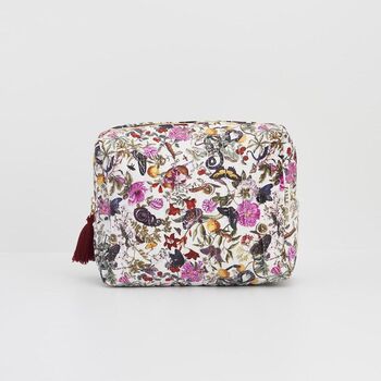 Floral Engravings Large Velvet Cosmetic Bag, 3 of 6