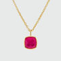 Brooklyn Fuchsia Chalcedony And Gold Plated Necklace, thumbnail 2 of 4