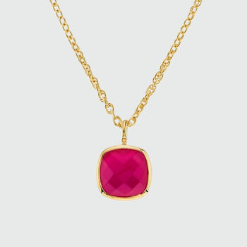 Brooklyn Fuchsia Chalcedony And Gold Plated Necklace, 2 of 4