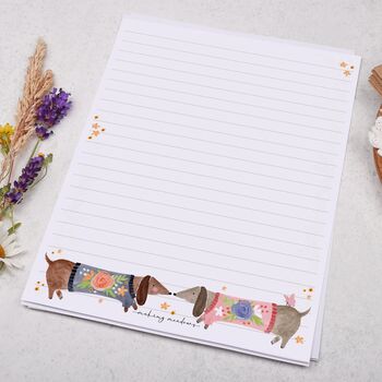A5 Letter Writing Paper With Sausage Dog Dachshund, 3 of 4