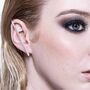 Sterling Silver Bar Ear Cuff Stud Earring, thumbnail 5 of 7
