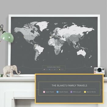 Personalised Pinboard World Map, 12 of 12