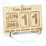 Personalised Oak Calendar Date Stand / Plaque Vintage, thumbnail 2 of 6