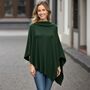 Dark Green 100% Cashmere Multi Ways Button Poncho Shawl Gift Boxed, thumbnail 1 of 6