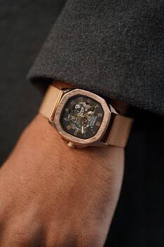 Thomas And George Automatic Skeleton Men's Watch Berlin Rose Gold Edition, 5 of 6