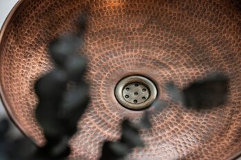 Hammered Solid Copper Vessel And Drop In Sink, Artisan Kitchen And Bathroom Basin, 6 of 7