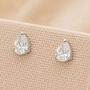 Sterling Silver Pear Moissanite Stud Earrings, thumbnail 2 of 4