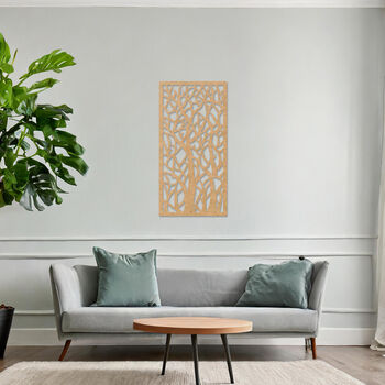 Handmade Wooden Tree Silhouette Wall Art For Bedroom Or Living Room, 7 of 9