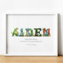 Personalised Children's Name Print | Nursery Wall Art | Dinosaur, thumbnail 2 of 10