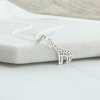 Sterling Silver Giraffe Pendant Necklace, 5 of 12