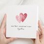 Personalised Two Hearts Initials First Valentines Card, thumbnail 1 of 7
