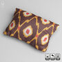 Brown Handwoven Cotton Ikat Pillow Cover, thumbnail 3 of 5