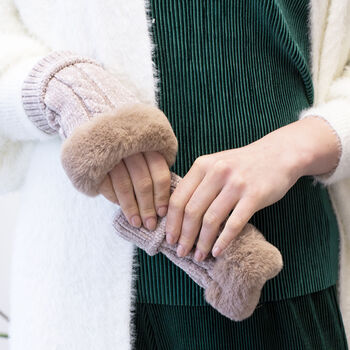 Cosy Cable Knit Fingerless Gloves, 5 of 11