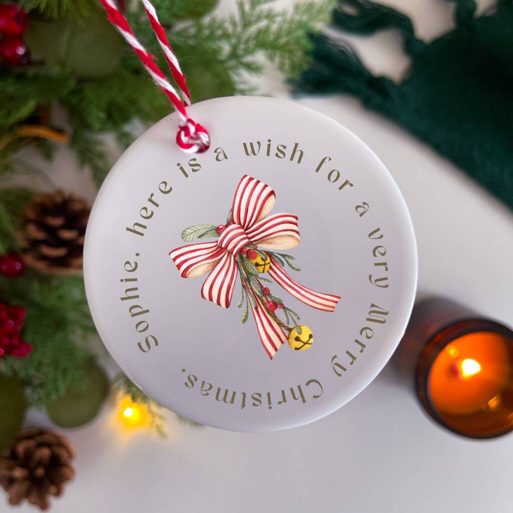 Personalised Christmas Wish Ceramic Ornament By By The Pines