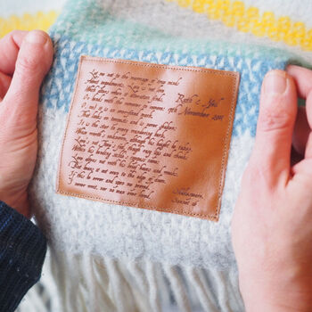 Personalised Wool Throw Engraved With Sonnet 116, 2 of 12