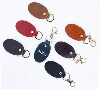 Handmade Personalised Leather Keyring – Custom Initials Gift Boxed, 3 of 7