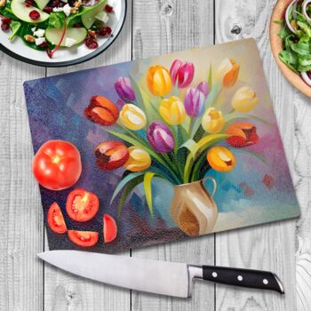 Kaleidoscope Of Elegance Textured Glass Chopping Board, 3 of 8