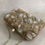 Gold Handcrafted Embroidered Rectangular Clutch Bag, thumbnail 7 of 7