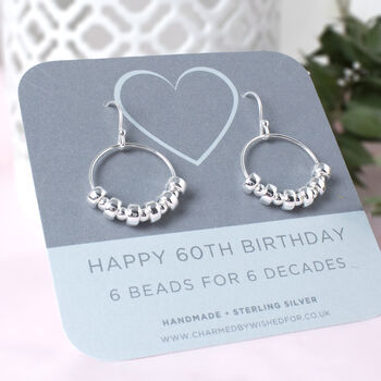 60th Birthday Earrings, Kate, Sterling Silver, 3 of 4