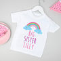 Personalised Rainbow Big Sister Girls Top / T Shirt, thumbnail 2 of 3