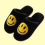 Happy Face Slippers Black, thumbnail 2 of 8