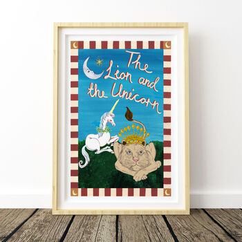 The Lion And The Unicorn Vintage Nursery Print, 4 of 10