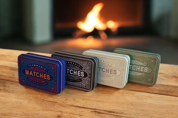 Match Tin Fireside Storage Box Candle Incense Stocking Filler In Sage Green, 5 of 6