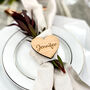 Personalised Engraved Wood Heart Place Name Setting, thumbnail 1 of 9