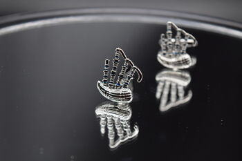 Bagpipe Silver Cufflinks Gift For Musicians 316 L Stainless Steel, 2 of 6