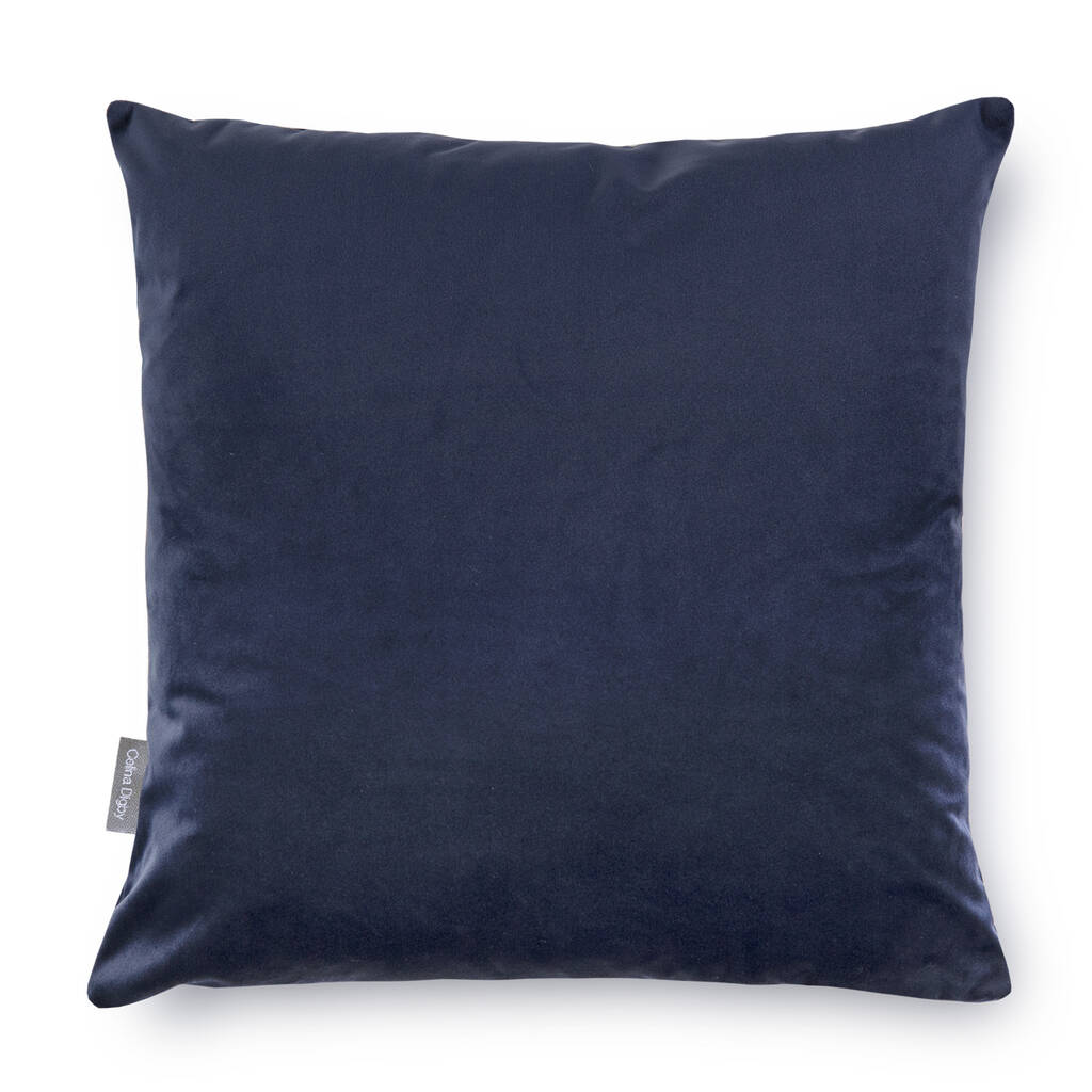 Luxury Super Soft Velvet Cushion Navy Blue, 1 of 3