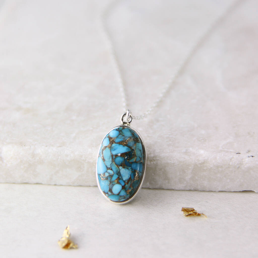 Sterling Silver Turquoise Necklace By Gaamaa