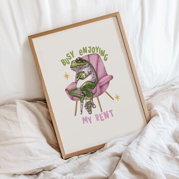 Busy Enjoying My Mortgage Frog Print, 4 of 4