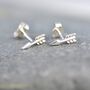 Unisex Sterling Silver Tiny Arrow Stud Earrings, thumbnail 8 of 8