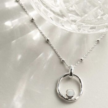 Sterling Silver Gemstone Ripple Necklace, 6 of 11
