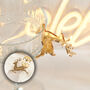 Christmas Flying Reindeer Mirror Wine Glass Charm Place Setting, thumbnail 1 of 5