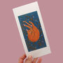 Reusable Eco Friendly Ginger Cat Card Blank Inside Or Optional Handwritten Message, thumbnail 1 of 8