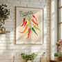 Picante Chilli Kitchen Wall Art | Hand Painted Print, thumbnail 2 of 12
