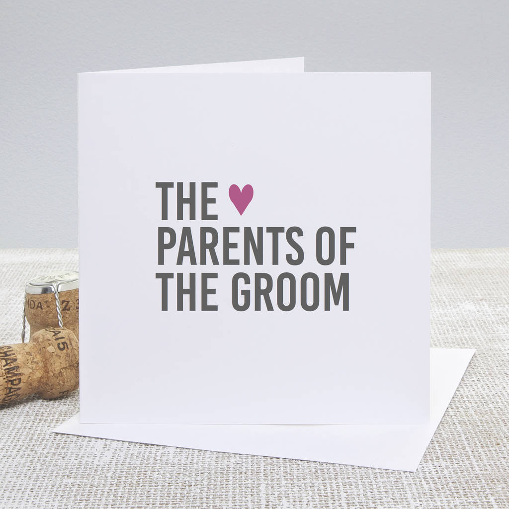 'Parents Of The Groom' Bold Wedding Thank You Card