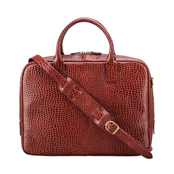 Luxury Leather Soft Briefcase 'Calvino Croco', 9 of 10