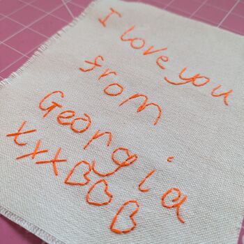 Personalised Child's Handwriting Embroidery Father's Day Gift, 3 of 6