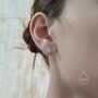 Moonstone Daisy Flower Stud Earrings, thumbnail 6 of 10