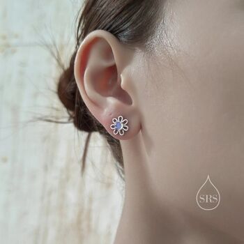 Moonstone Daisy Flower Stud Earrings, 6 of 10